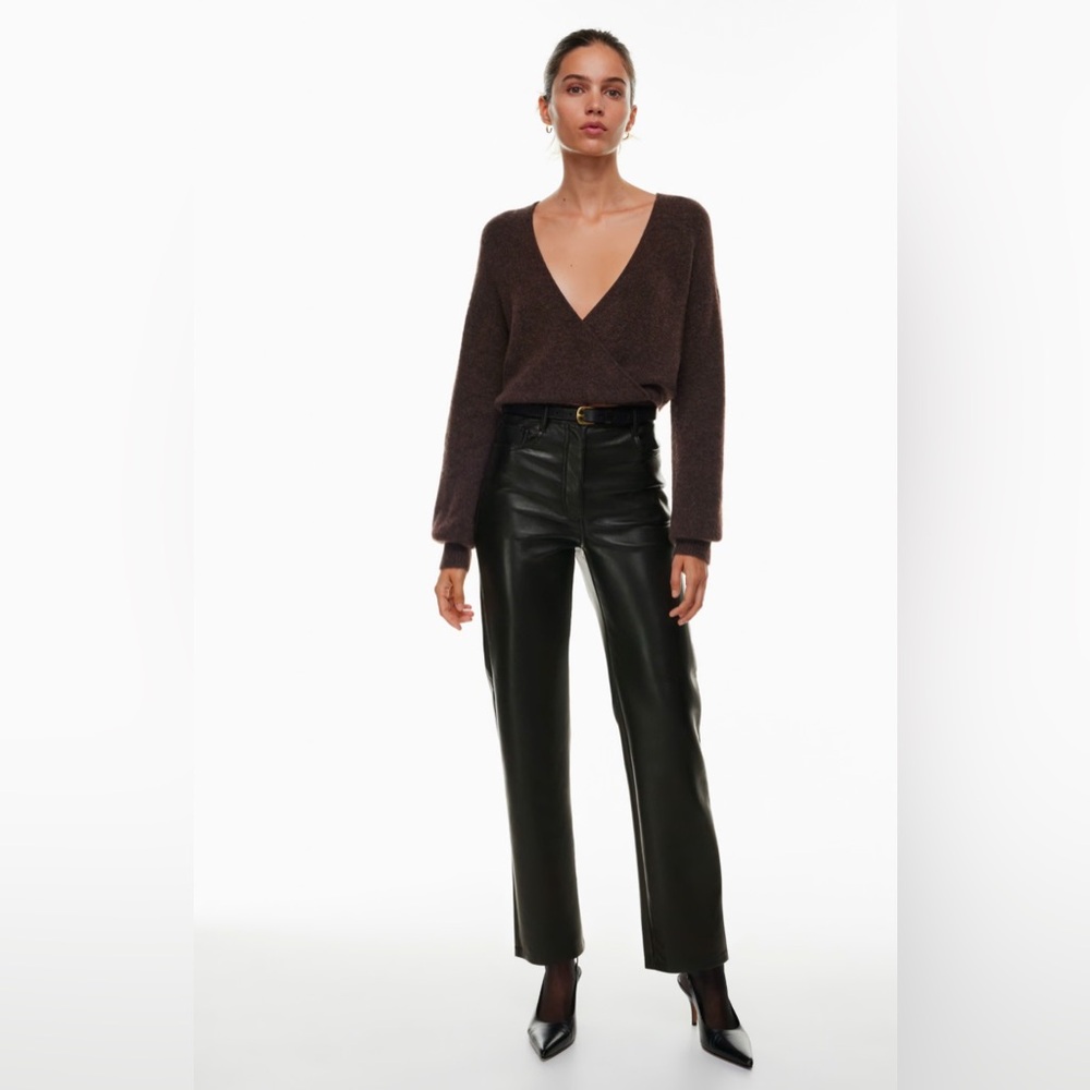 ARITZIA Black Vegan Leather Trousers